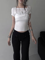 top layered short sleeves