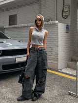 Rio camo damage back pocket balloon pants