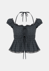 Zena Lace Check Blouse