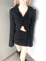 1236. パッチワークカーゴクロップフード cardi (3color)