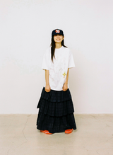 Twister Star Check Tiered Skirt - Navy  