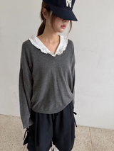 lace frill blous