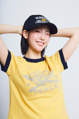 ユニバーサルプリント ½Tシャツ (yellow/navy)