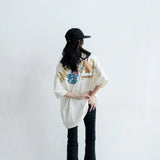 PEANUT STAIN - インベイジョン アイボリー ワイドショルダー オーバーサイズド Tシャツ
