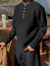 Stoic Henley-Neck Wool Knit (4 Colors)