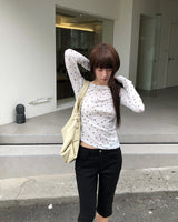 [ORIGINAL] ドット シースルー レイヤード ロングスリーブ Tシャツ