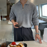 スラッグベラハッチハーフジップアップカラニット