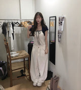 [ silver angel🩶 ] fair wing over cotton wide pt