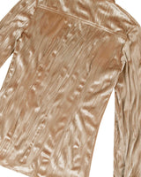 Embroidered Velvet Slim Shirt _ BEIGE