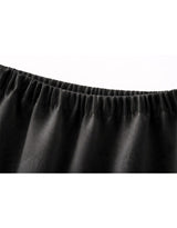 Lumi Satin Bias Flare Long Skirt Black