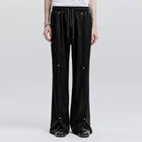 rivet wide flare banding slacks black
