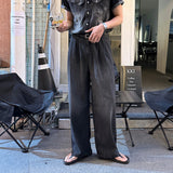 LMN Cool Linen Western Denim Set-up Pants (2 colors)