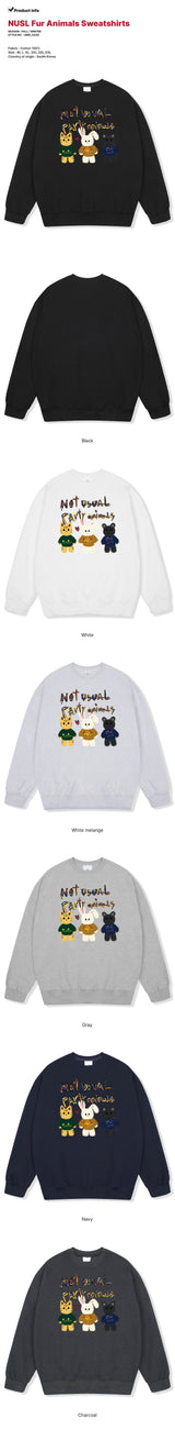 NUSL Fur Animals Sweatshirts - 6COLOR