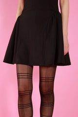  tartan check pattern tights (black)