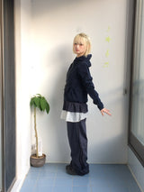 Shirring Pocket Two-Way Wind Zip-Up