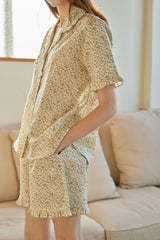 ULLALA PAJAMA Delia Short-sleeved Woman's Pair Cream[24116WPSSN]