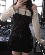 Lace Mini Star T-shirt_black