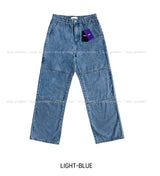 Rich Double Knee Patch Straight Denim