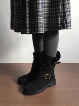 Velour suede buckle boots (2color)