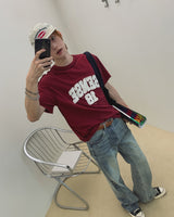 チェント パッチ レタリング ショートスリーブ Tシャツ