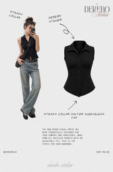 Steady Collar Halter Sleeveless Top