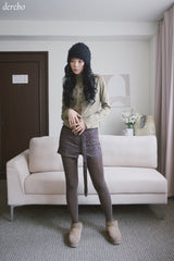 brown leopard belt mini skirt