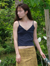 Deep V-neck Sleeveless (Navy)