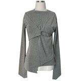 Alban slit unbalanced twisted semi-wide long sleeve T (4 colors)