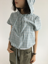 ヘイデン チェック フーディー シャツ(3color)