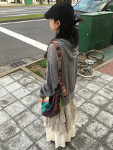 サマーニットフードジップアップ