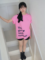 ガールズウェアサマーTシャツ - ホットピンク
