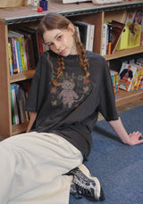 ハローフラワーピグメント半袖Tシャツ