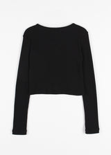 RIB U-NECK CARDIGAN