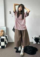 Frendi Cotton Multi Over Long Bermuda Pants 5 Color 