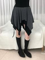サイド ストラップ ストライプ アンバランス スカート