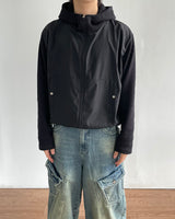 Contrast Highneck Hood Zip-up
