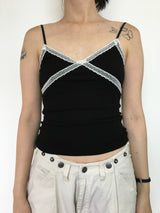 V-cut lace sleeveless (4color)