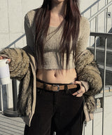 [F/W] Mohair crop Slim fit long sleeves(4color)