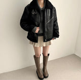 Guts warm pleats A-line wool miniskirt