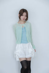 ribbon sleeve cardigan(mint)