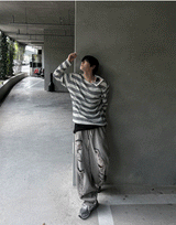 ビンテージバルーンダメージデニムパンツ