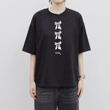 ホーリーリボンオーバーフィット半袖Tシャツ_BLACK