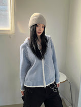 Sky Knit Two-Way Hood Zip-Up