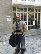 No.1489 stripe wool muffler (5color)