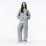 [Unisex] ベーシックラインワンタックカーゴスウェットパンツ (2color)