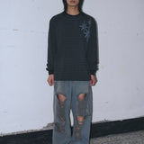 Untitled Starrynight Small Stripe Long Sleeve BLack Chacoal