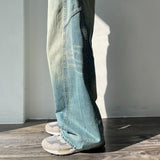 Faded Panel Wide Denim