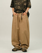 BEE Curved Line Pin-tuck Balloon Pants