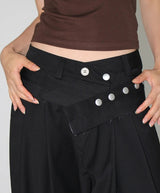 [BELT SET] CROSS LINE WIDE SLACKS