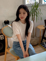 Round Basic Short Sleeve Knit (8color)